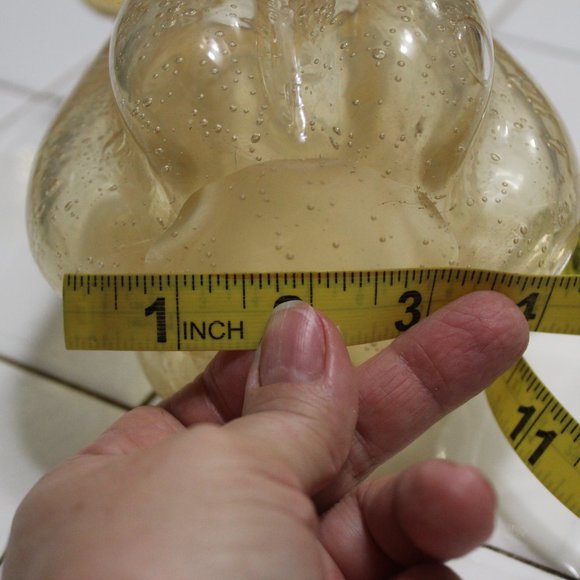 Vases Murano Vintage Hand Blown Amber Glass in Gold with Controlled Bubbles Home - Picture 8 of 10